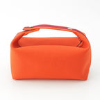 Hermes Brid-a-brac PM Cotton Canvas Pouch Handbag Orange — view 4