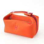 Hermes Brid-a-brac PM Cotton Canvas Pouch Handbag Orange — view 2