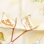 Hermes Carre 90 Silk les Triples de Paris Mischievous Triplets Scarf Orange — view 7