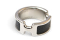 Hermes Ring Olympe PM Leather Metal M Black Silver