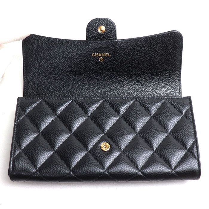 Chanel Quilted Classic Long Flap Wallet Black — view 3