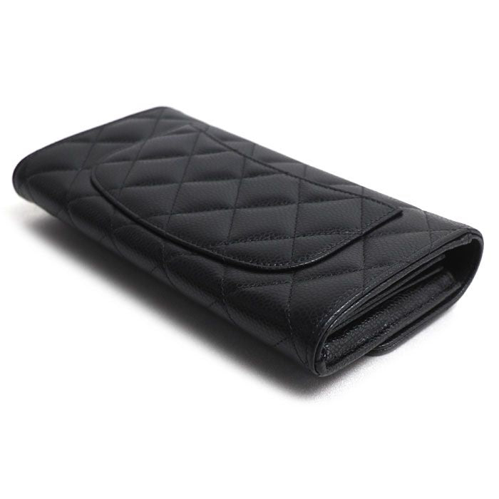 Chanel Quilted Classic Long Flap Wallet Black — view 2