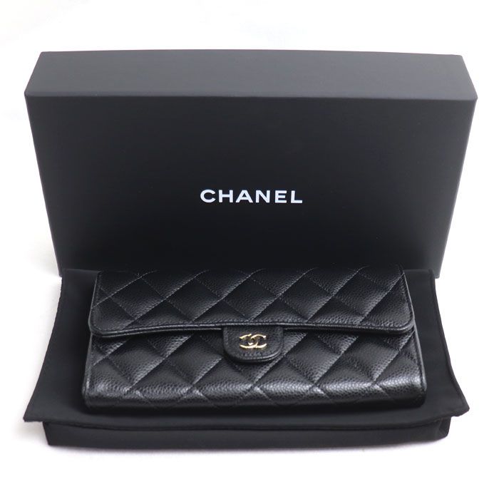 Chanel Quilted Classic Long Flap Wallet Black — view 7