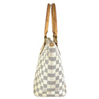 Louis Vuitton Tote Saleya PM Leather Damier Azur Canvas White — view 3