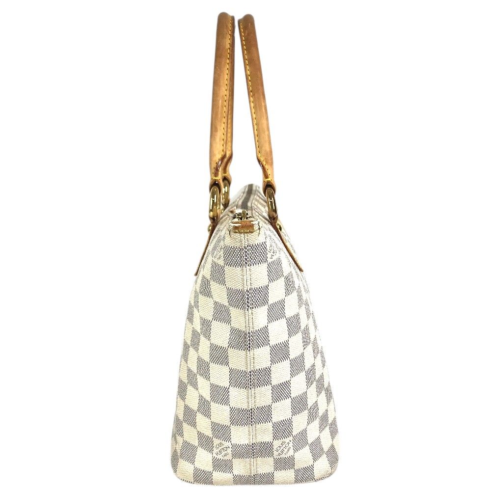 Louis Vuitton Tote Saleya PM Leather Damier Azur Canvas White — view 2
