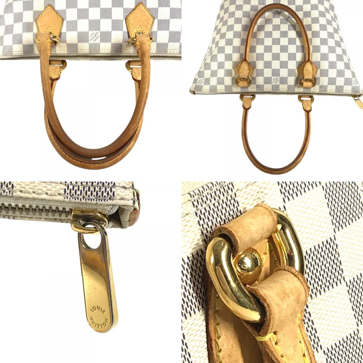 Louis Vuitton Tote Saleya PM Leather Damier Azur Canvas White — view 8
