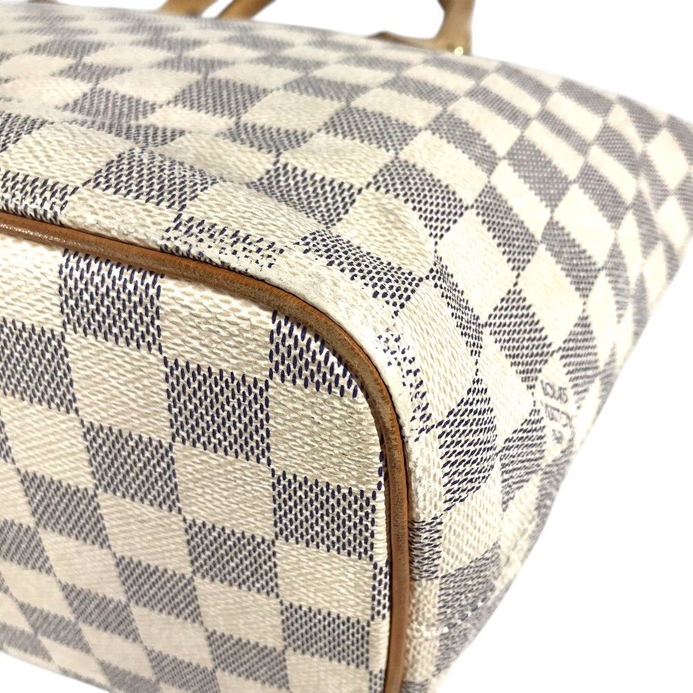 Louis Vuitton Tote Saleya PM Leather Damier Azur Canvas White — view 5
