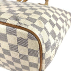 Louis Vuitton Tote Saleya PM Leather Damier Azur Canvas White — view 5