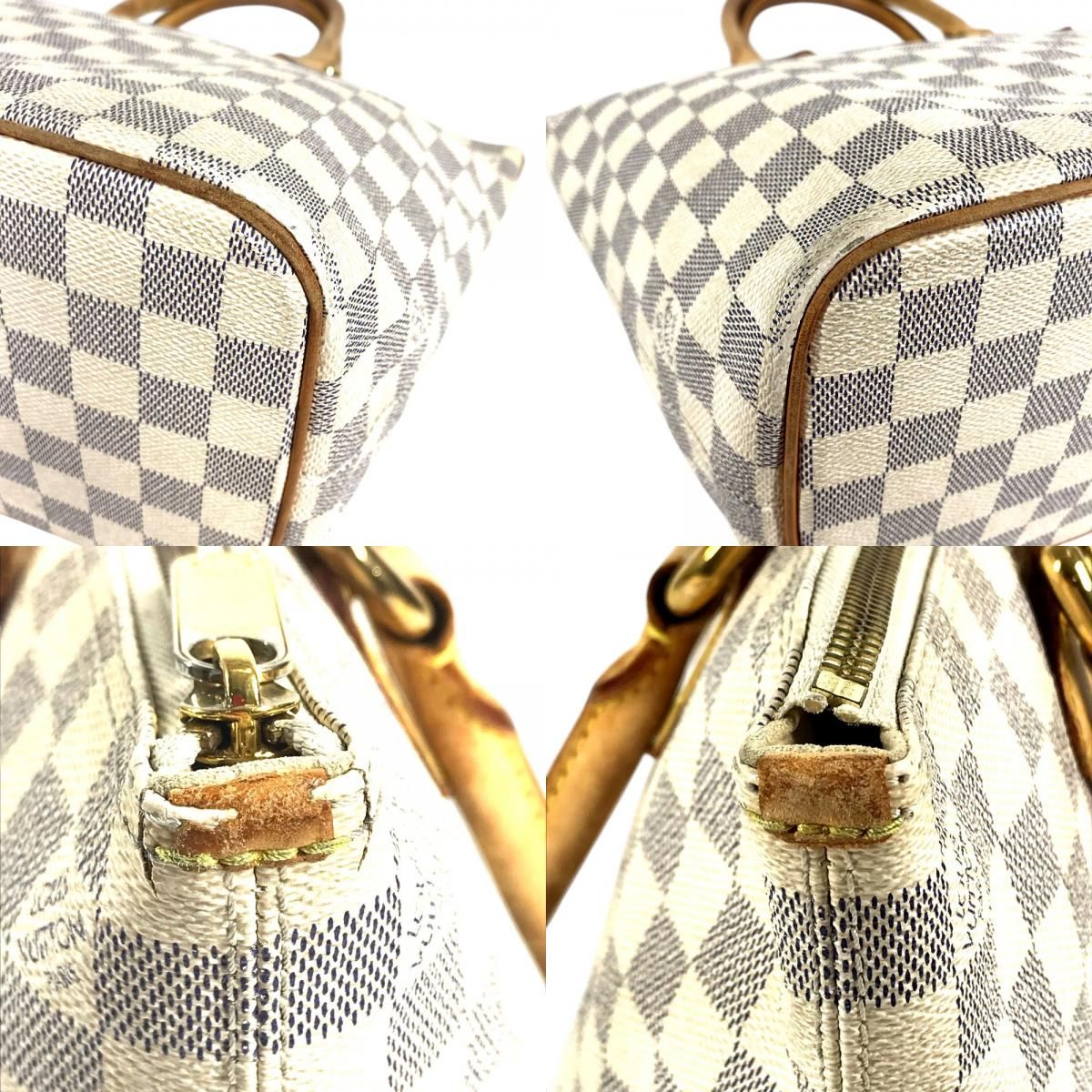 Louis Vuitton Tote Saleya PM Leather Damier Azur Canvas White — view 7