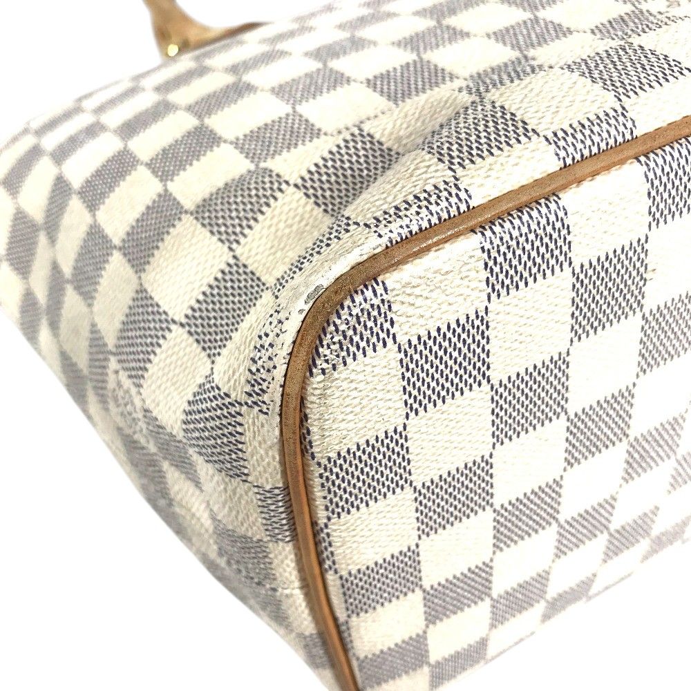 Louis Vuitton Tote Saleya PM Leather Damier Azur Canvas White — view 6
