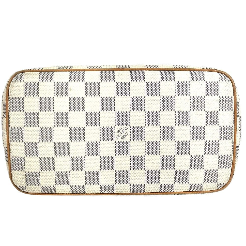 Louis Vuitton Tote Saleya PM Leather Damier Azur Canvas White — view 4