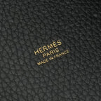 Hermes Picotin Lock MM Tote Taurillon Clemence Noir Black Gold — view 7