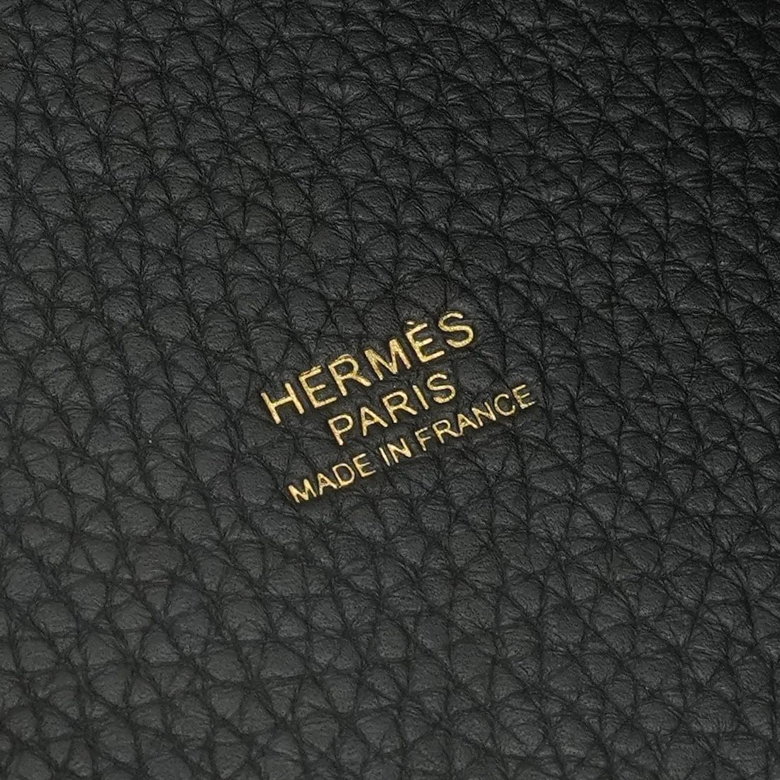 Hermes Picotin Lock MM Tote Taurillon Clemence Noir Black Gold — view 7