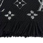 Louis Vuitton Logomania Scarf Shine Wool Silk Blend Black Silver — view 6