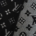 Louis Vuitton Logomania Scarf Shine Wool Silk Blend Black Silver — view 5