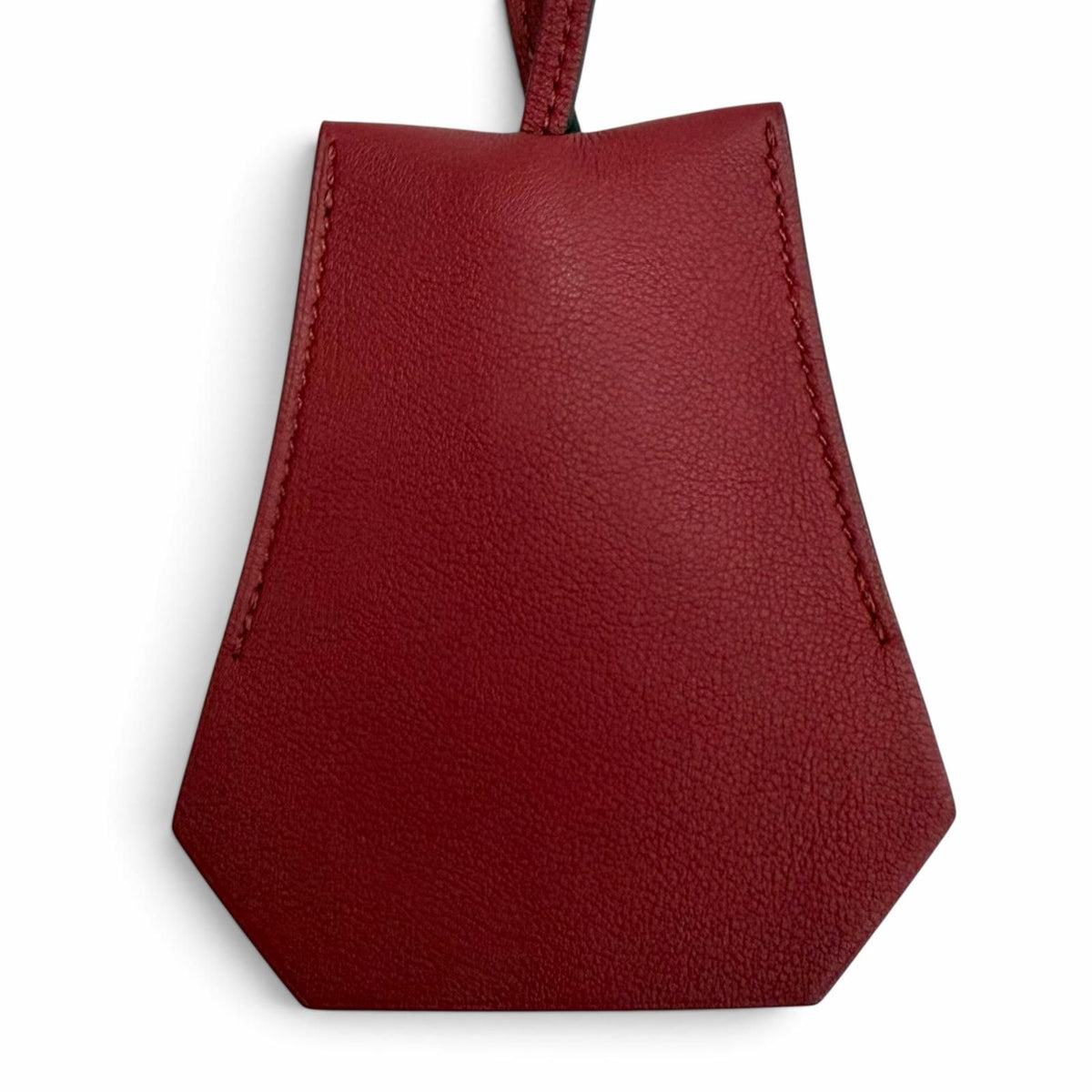 Hermes Leather Silver Clochette Pendant Bordeaux Necklace