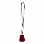 Hermes Leather Silver Clochette Pendant Bordeaux Necklace — view 4