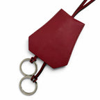 Hermes Leather Silver Clochette Pendant Bordeaux Necklace — view 5