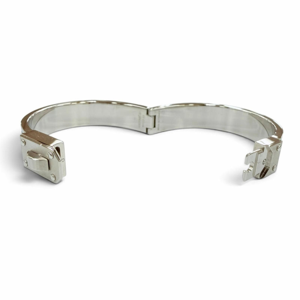 Hermes Kelly Bracelet Bangle Black Silver — view 5