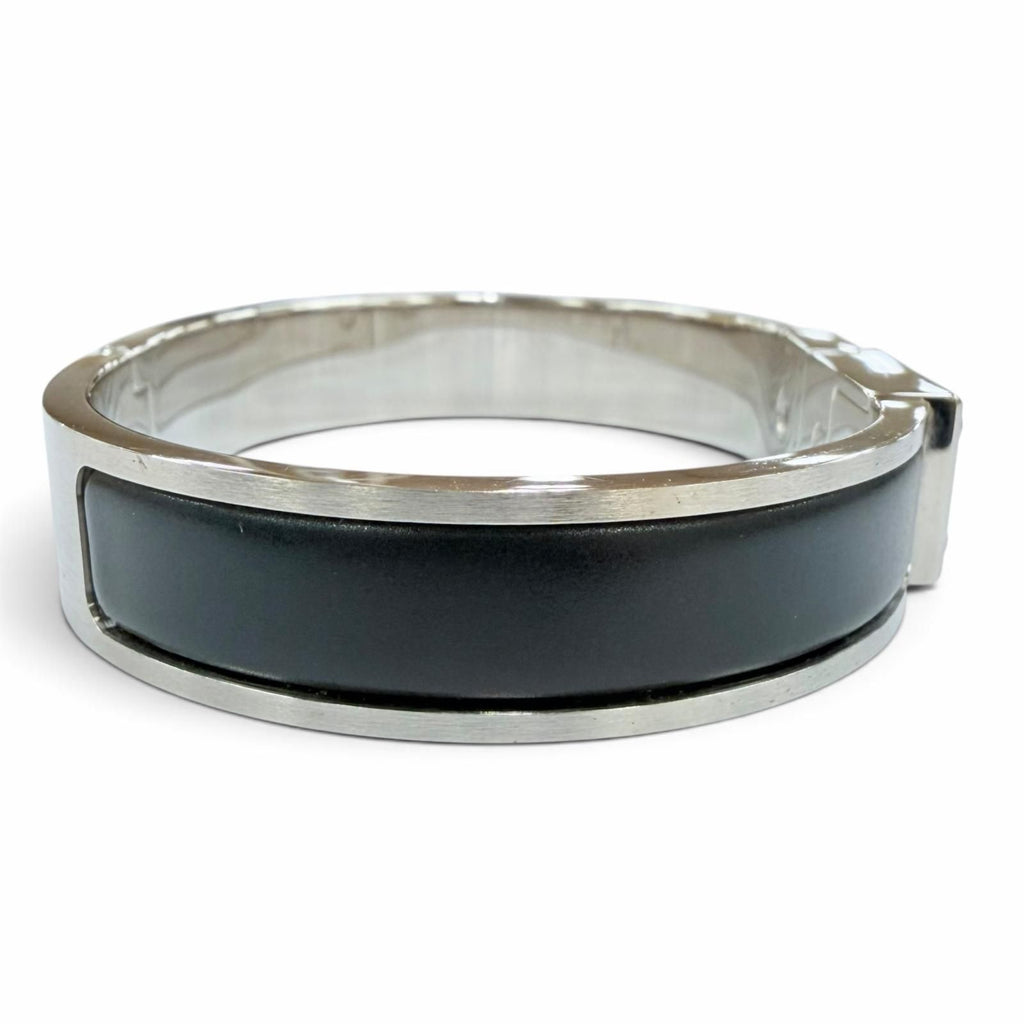 Hermes Kelly Bracelet Bangle Black Silver — view 4