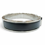Hermes Kelly Bracelet Bangle Black Silver — view 4