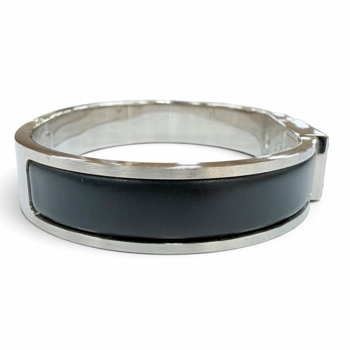 Hermes Kelly Bracelet Bangle Black Silver — view 4