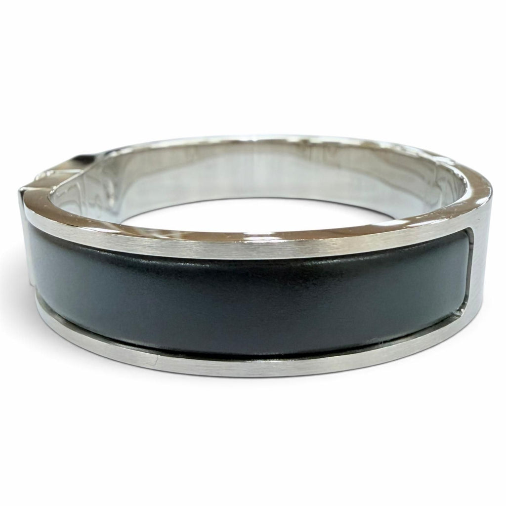 Hermes Kelly Bracelet Bangle Black Silver — view 2
