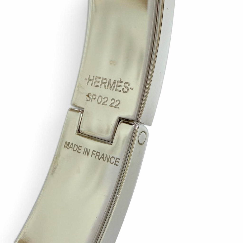 Hermes Kelly Bracelet Bangle Black Silver — view 8