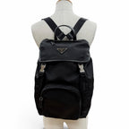 Prada Nylon Leather Backpack Black — view 3