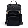 Prada Nylon Leather Backpack Black
