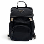 Prada Nylon Leather Backpack Black
