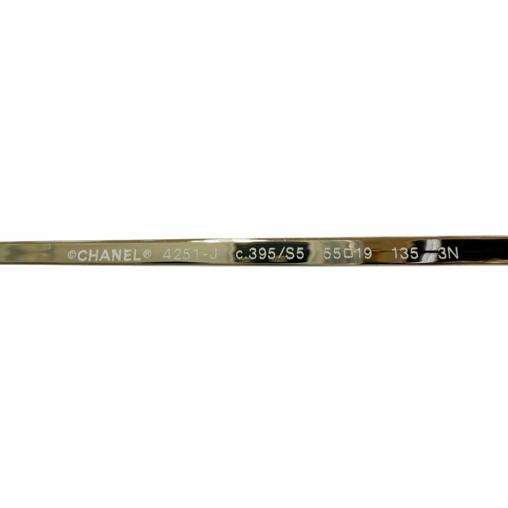 Chanel CC Logo Sunglasses Gold Brown Gradient 55 19 Demo Lens Eyewear — view 6