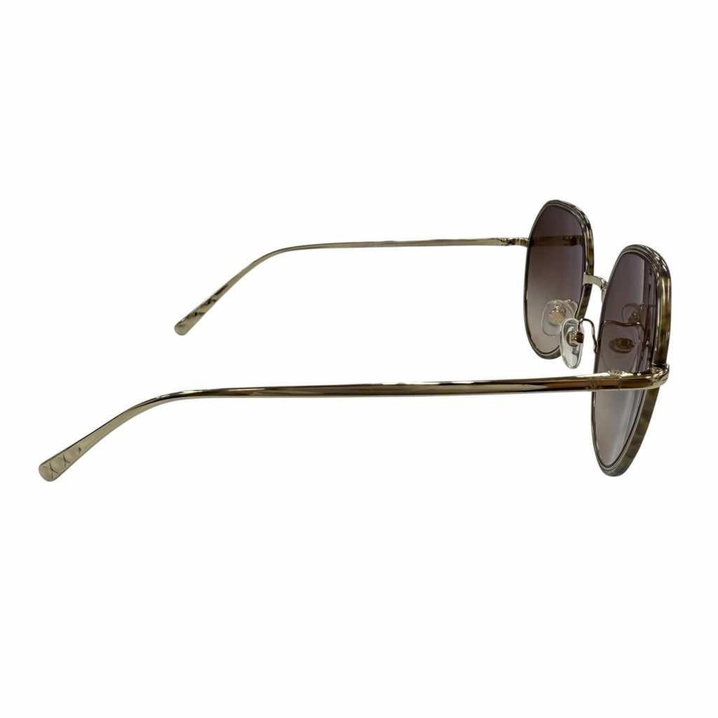 Chanel CC Logo Sunglasses Gold Brown Gradient 55 19 Demo Lens Eyewear — view 5