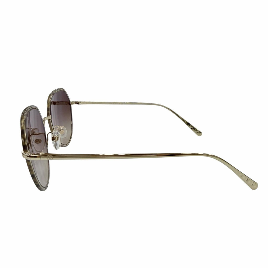 Chanel CC Logo Sunglasses Gold Brown Gradient 55 19 Demo Lens Eyewear — view 4