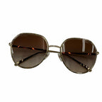 Chanel CC Logo Sunglasses Gold Brown Gradient 55 19 Demo Lens Eyewear
