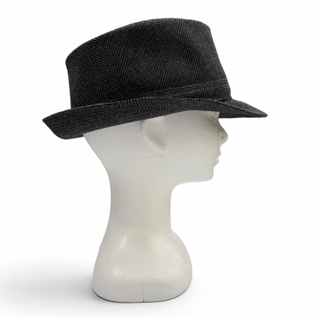 Hermes Wool Cashmere Herringbone Pattern H Logo Embroidery Folded Hat Gray 59 — view 5