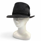 Hermes Wool Cashmere Herringbone Pattern H Logo Embroidery Folded Hat Gray 59