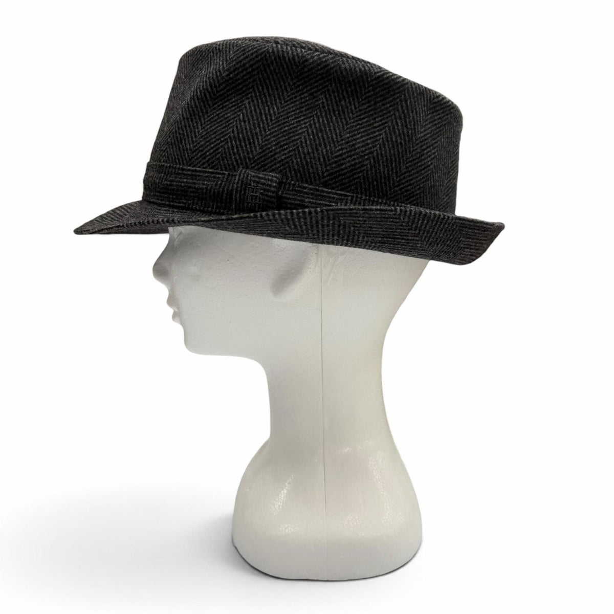 Hermes Wool Cashmere Herringbone Pattern H Logo Embroidery Folded Hat Gray 59 — view 3