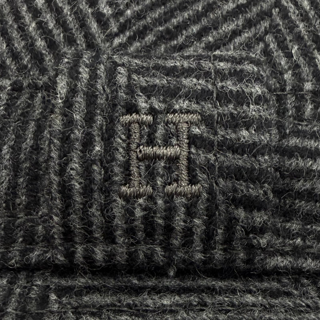 Hermes Wool Cashmere Herringbone Pattern H Logo Embroidery Folded Hat Gray 59 — view 7