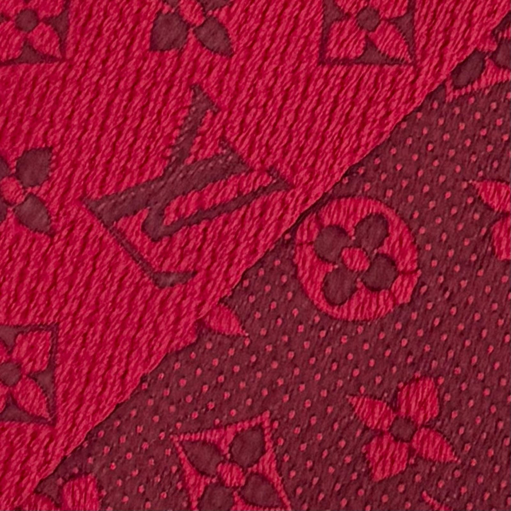 Louis Vuitton Logomania Scarf Wool Silk Ruby Monogram Fringe — view 4
