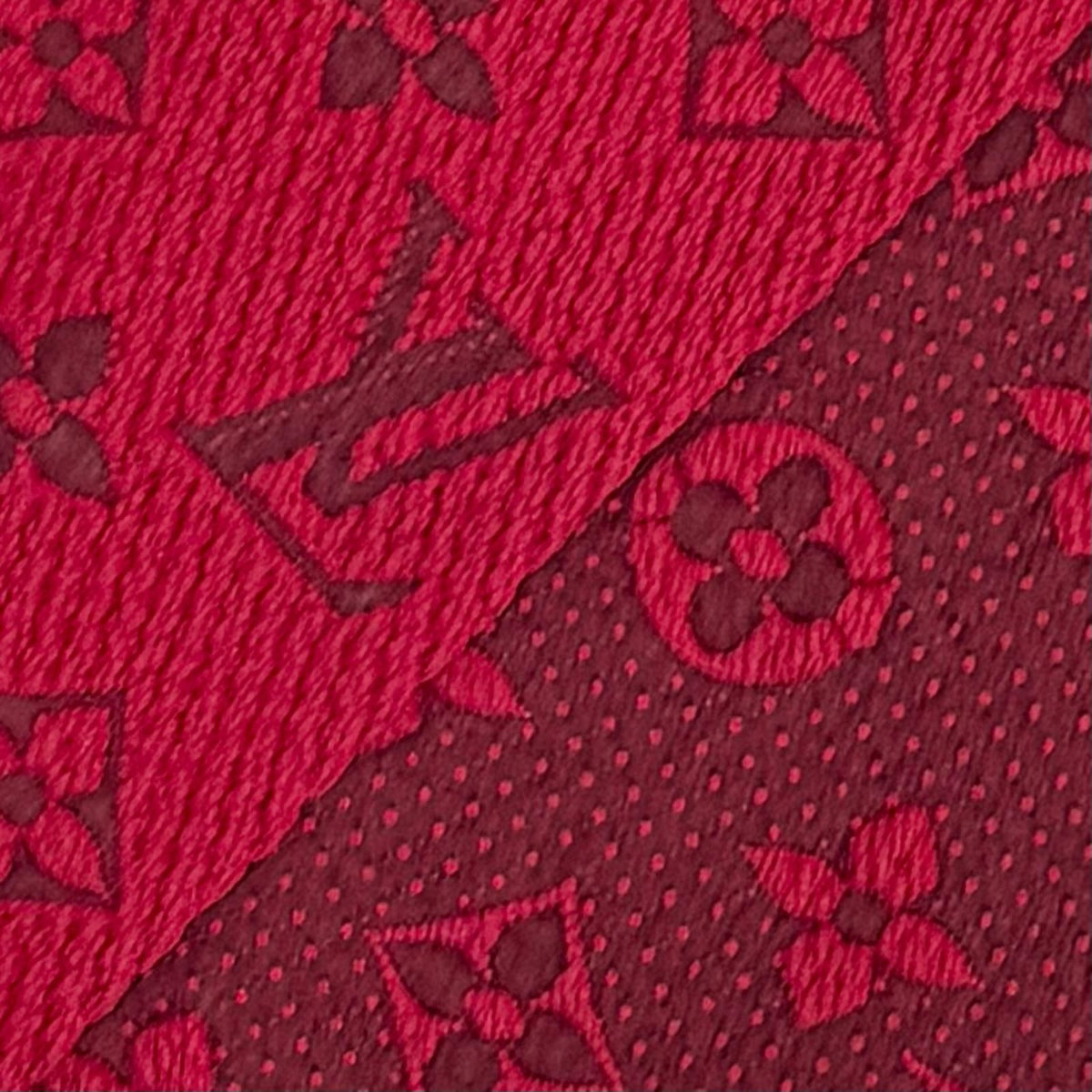 Louis Vuitton Logomania Scarf Wool Silk Ruby Monogram Fringe — view 4