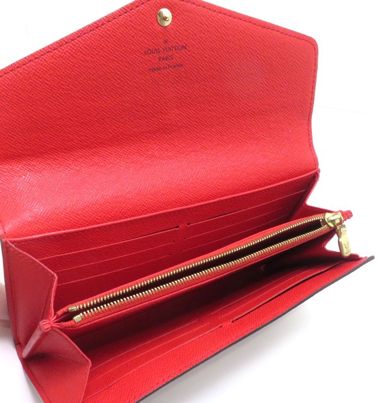 Louis Vuitton Portefeuille Sarah Monogram Coquelicot Wallet Canvas Brown — view 5