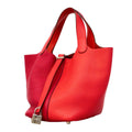 Hermes Handbag Picotin Lock PM Casaque Taurillon Clemence Rose Mexico Rouge