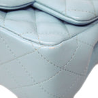 Chanel Shoulder Bag Mini Quilted Lambskin Light Blue Champagne Gold — view 6
