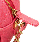 Chanel Shoulder Bag Quilted Caviar Leather Pink Gold — view 7