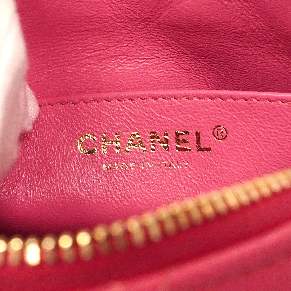 Chanel Shoulder Bag Quilted Caviar Leather Pink Gold — view 5
