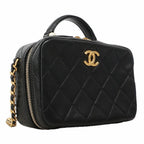 Chanel Vanity Bag Quilted Lambskin Black Gold 2-Way Bag — view 2