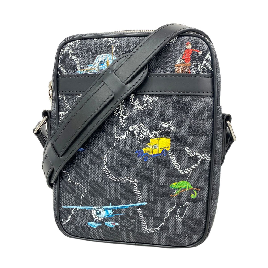 Louis Vuitton Shoulder Bag Damier Graphite Danube PM NM Black
