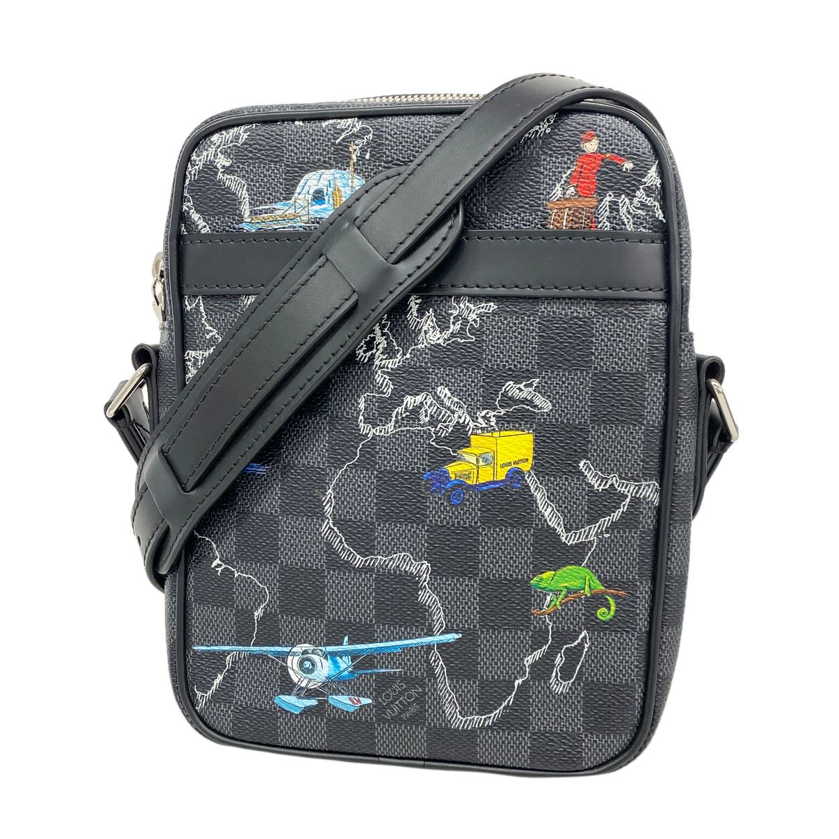 Louis Vuitton Shoulder Bag Damier Graphite Danube PM NM Black