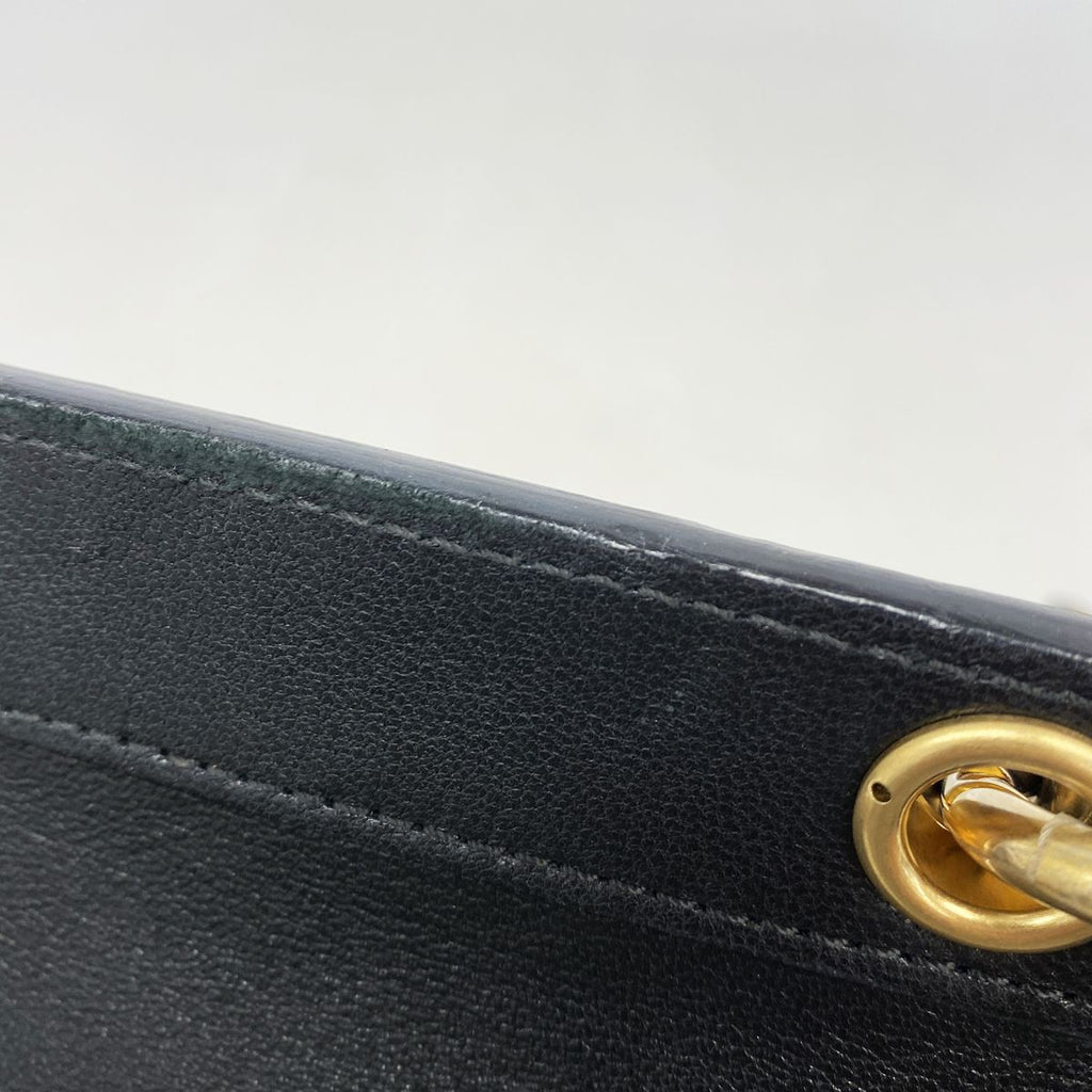 Chanel Handbag Quilted Leather Black Gold 2-Way Bag — view 7